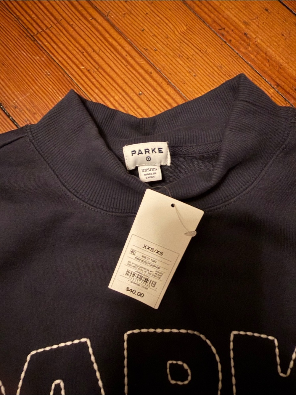 Target x Parke Navy Sweatshirt - XXS/XS - Picture 2 of 5